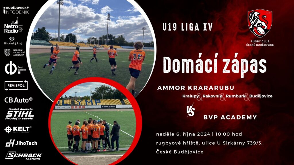 Pozvánka na domácí zápas U19 - 6.10.2024