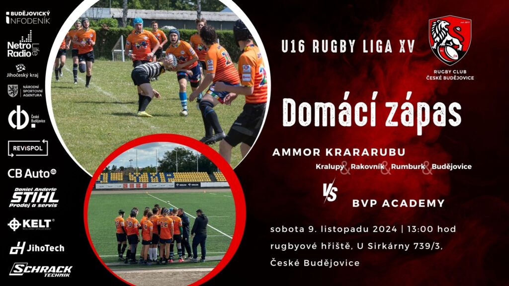 Pozvánka na domácí zápas U16 - 9.11.2024