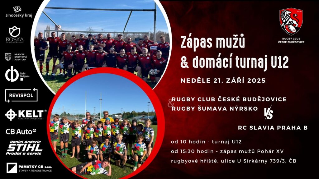 Pozvánka na domácí turnaj U12 a zápas mužů 21.9.2025