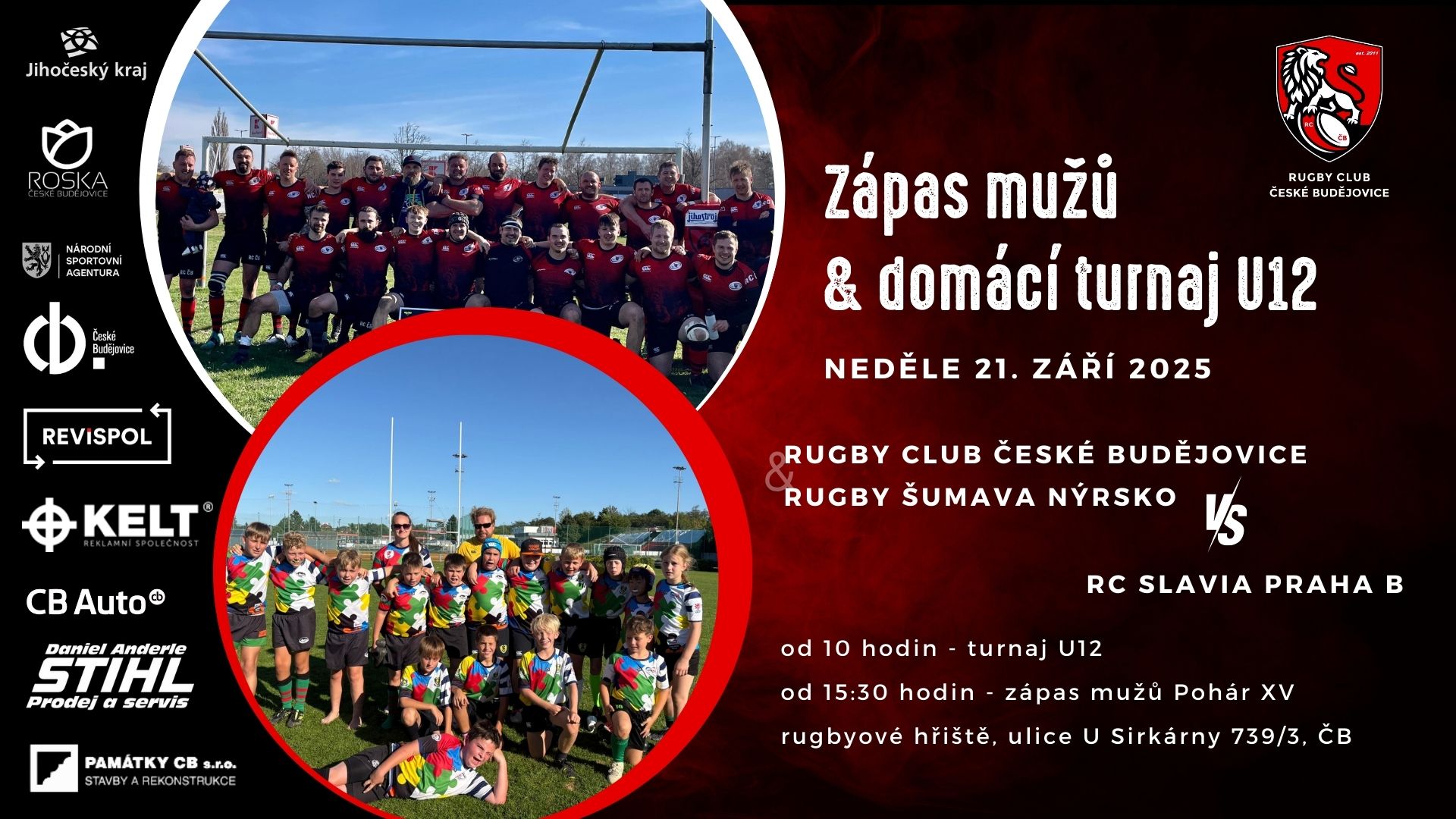 Pozvánka na domácí turnaj U12 a zápas mužů