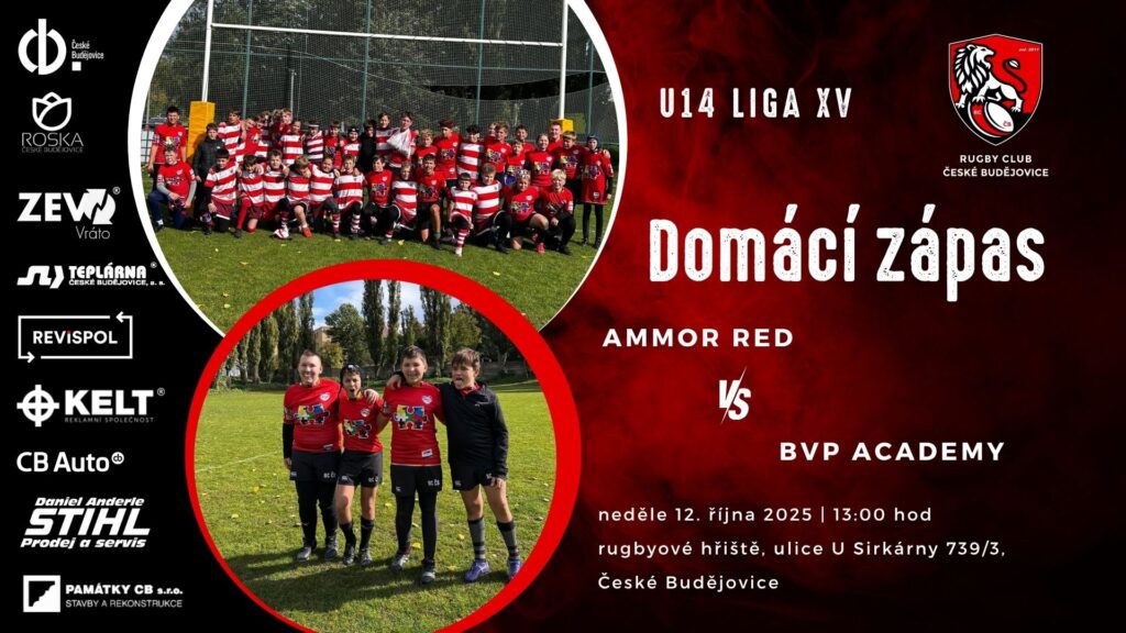 Pozvánka na domácí zápas U14 - 12.10.2025